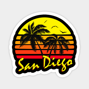 San Diego Retro Sunset Magnet