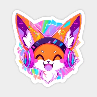 Fox With Headphones Magnet