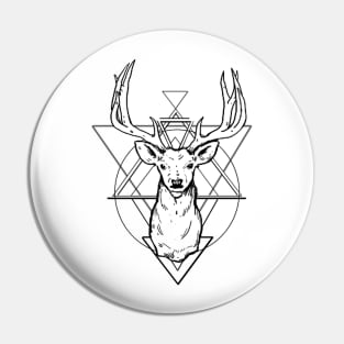 Geometric Deer Pin