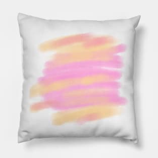 Pink yellow orange watercolor abstract art design Pillow