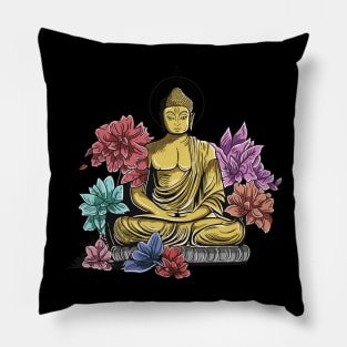 Golden Buddha Purnima Sit on Flower Pillow