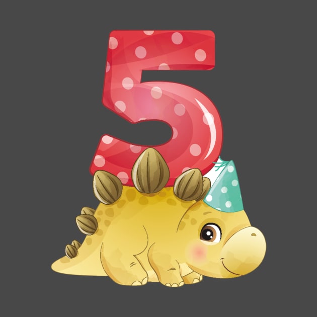 5th Birthday Cute Little Dinosaur by My_Store