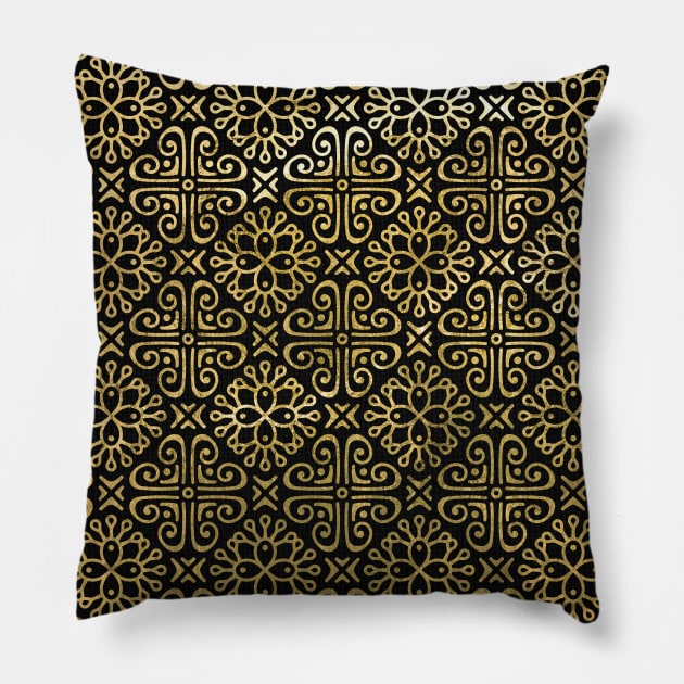 Arabic Gold pattern #4 Pillow by GreekTavern