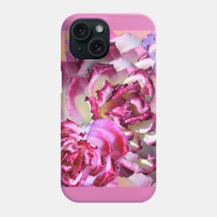 Pink and White Roses, A combination of Artwork and Photography Phone Case