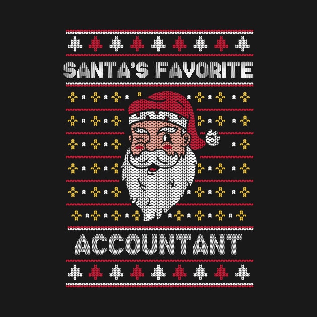 Santa's Favorite Accountant // Funny Ugly Christmas Sweater // CPA Holiday Xmas by Now Boarding