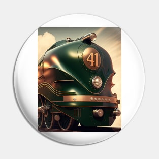 Art Deco Style Trains Pin