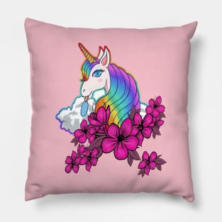 Cute Unicorn Flower Pillow