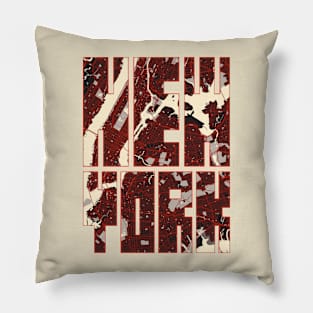 New York, USA City Map Typography - Vector Pillow