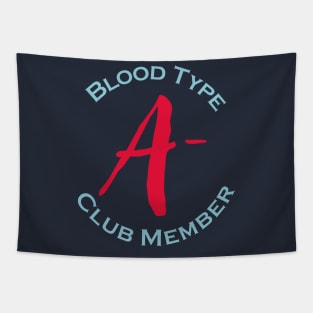 Blood type A minus club member - Red letters Tapestry