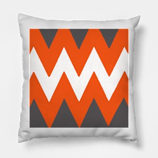 Chevron Orange and Gray Pillow