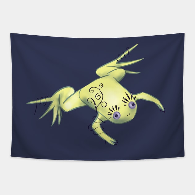 Weird Frog With Funny Eyelashes Digital Art Tapestry by Boriana Giormova