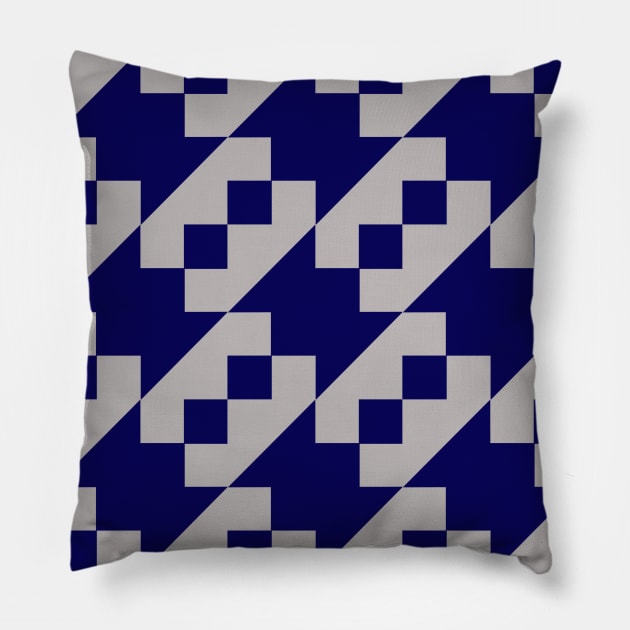 Navy Blue Northern Lights Patchwork Pattern Pillow by Nuletto