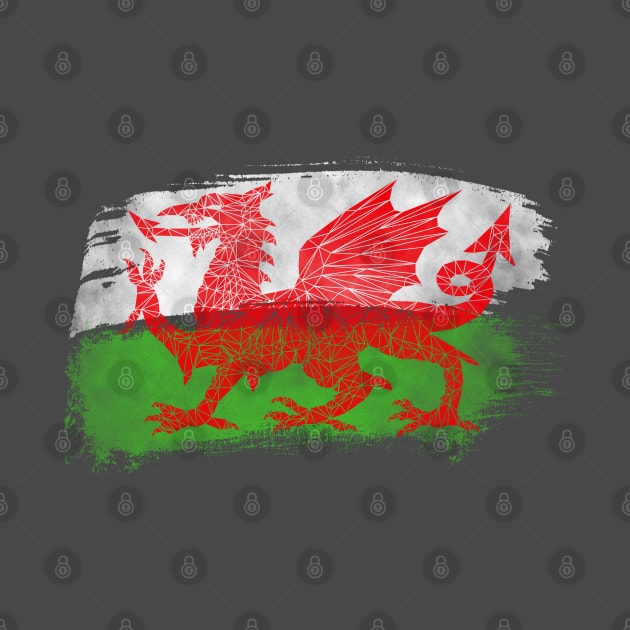 Geometric Welsh Dragon Flag by jonrjones