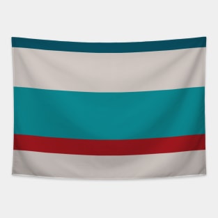 A pleasant batter of Rouge, Blush, Pastel Gray, Dark Cyan and Petrol stripes. Tapestry