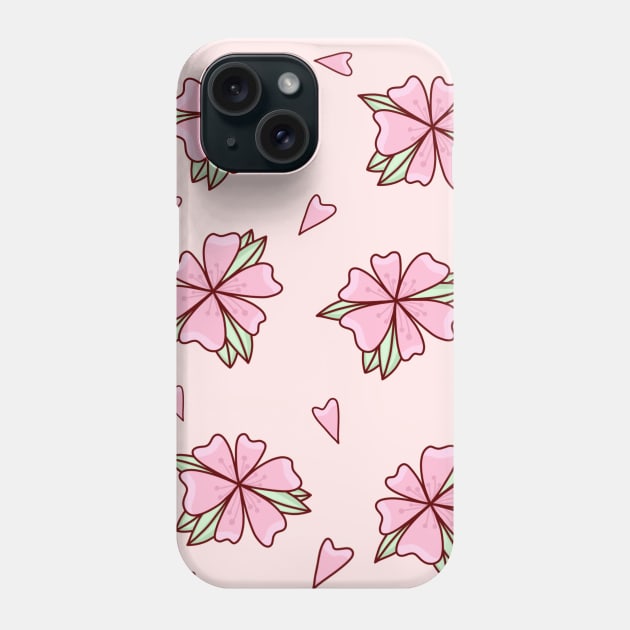 Cherry Blossom Sakura Pattern Phone Case by ArtsyDecals