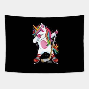 Dabbing Unicorn Ice Hockey Kids Boys Girls funny ice Hockey Tapestry