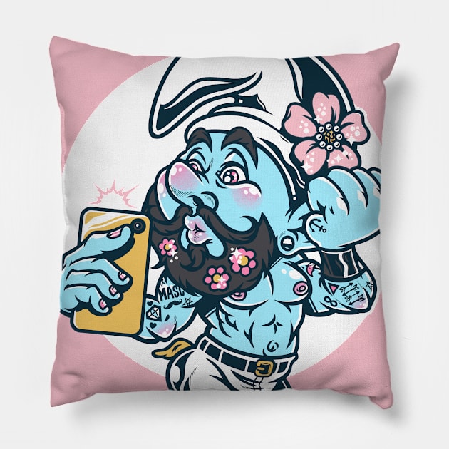 Tuff Toons - Masc For Masc Pillow by GillesBone