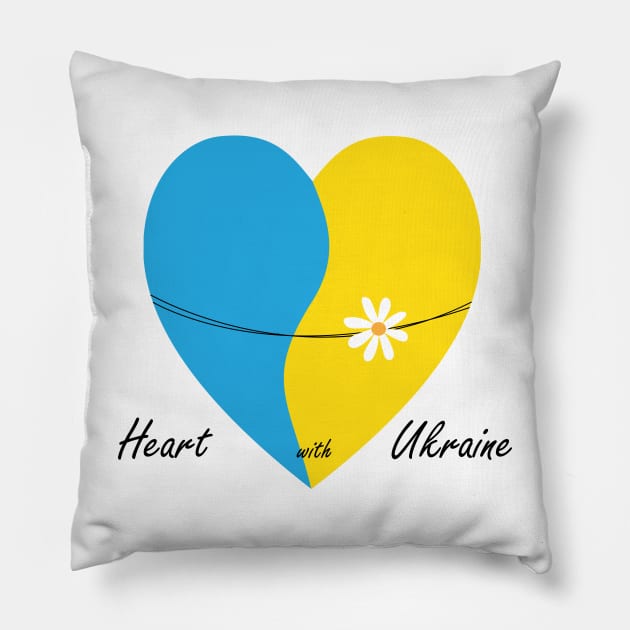 Heart with Ukraine Pillow by grafart