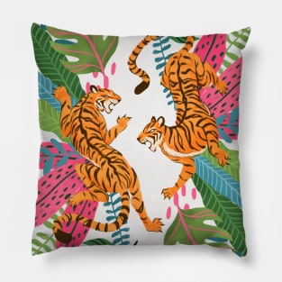 Jungle Cats - Wild Tigers Pillow