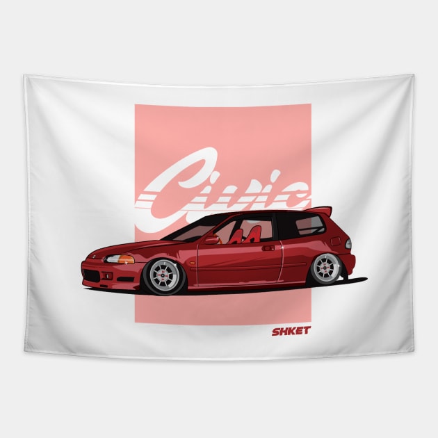 HONDA CIVIC STATIC Tapestry by shketdesign