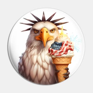 American Bald Eagle with Ice Cream Pin