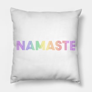 Colorful Namaste Rainbow Design Pillow