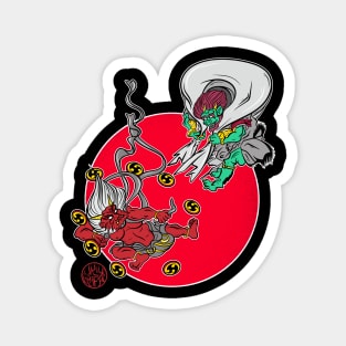 The gods Raijin and Fujin Magnet