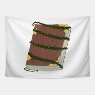 Vine and thorns wrapped book Tapestry