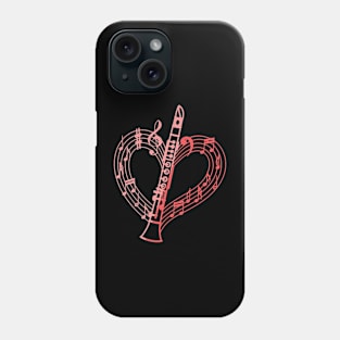 Clarinet Musical Heart Shape Music lovers  Gift Valentines Day Phone Case