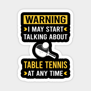 Warning Table Tennis Ping Pong Magnet