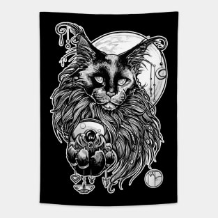 Magic Cat - White Outlined Version Tapestry