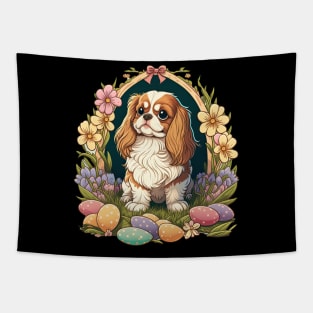 King Spaniel happy easter day Tapestry