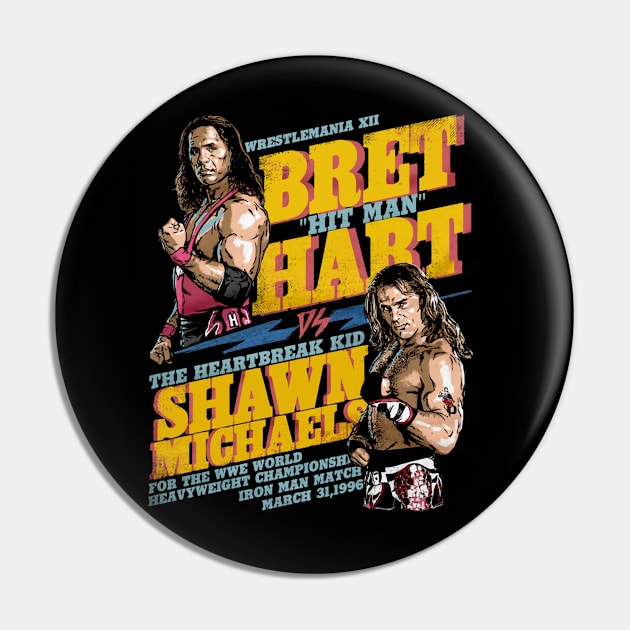 Bret Hart Vs. Shawn Michaels Wrestlemania XII Pin by MunMun_Design