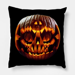 Scary Halloween Pumpkin Art Pillow