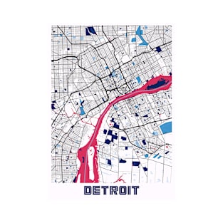 Detroit - Michigan MilkTea City Map T-Shirt