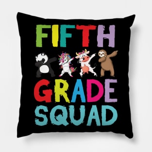 Animals Students Dabbing Back To School Fifth Grade Squad Pillow