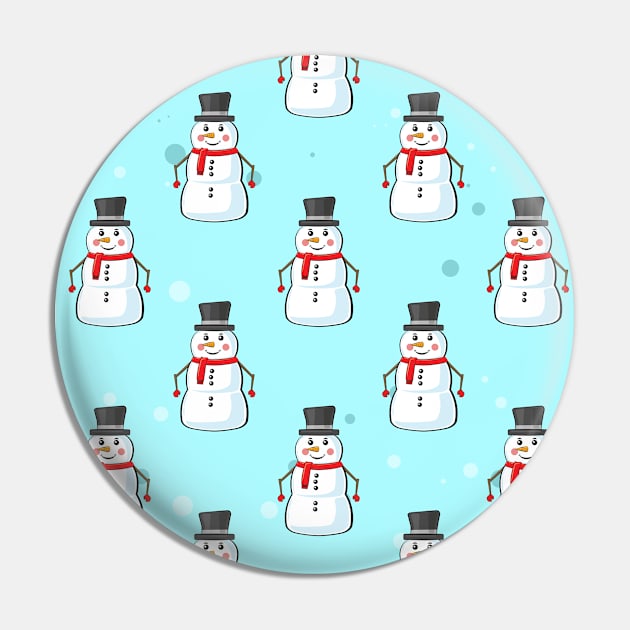 Snowman Seamless Pattern Pin by DesignWood Atelier