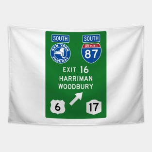 New York Thruway Southbound Exit 16: Harriman Woodbury Routes 6 and 17 Tapestry