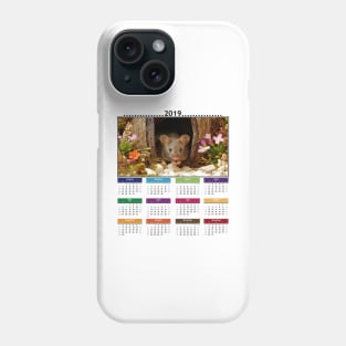 cute mouse 2019 Calendar Phone Case