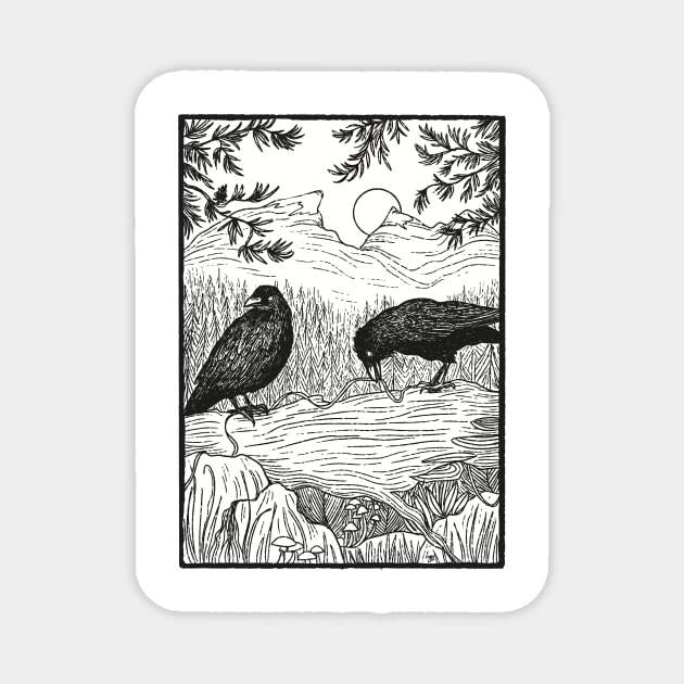 Huginn and Muninn Magnet by Thistle Moon