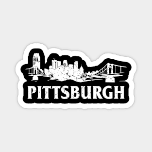 Pittsburgh Retro Skyline Bridge Vintage, Pittsburgh lovers Magnet