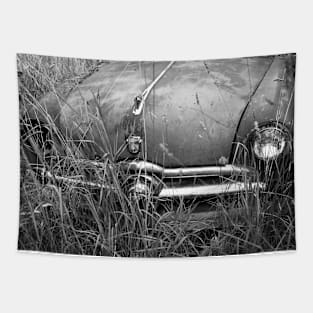 Abandoned Car Photo Tapestry