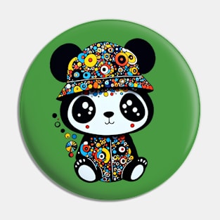 Cute Panda with Dottie Hat Pin