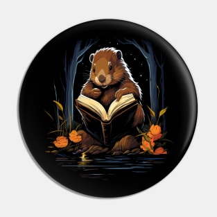 Beaver Reads Book Pin