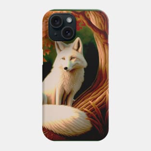 white fox under the tree Phone Case