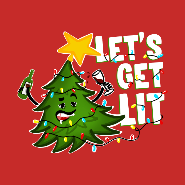Let's get lit Tipsy Christmas Tree by SusanaDesigns