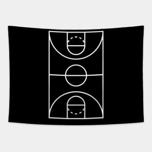 Basketball Court Outline Tapestry