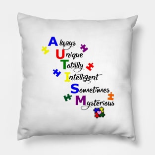 Autism Awareness Amazing Cute Funny Colorful Motivational Inspirational Gift Idea for Autistic Pillow