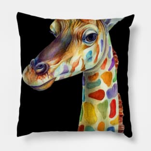 Image: Watercolor, Giraffe Pillow