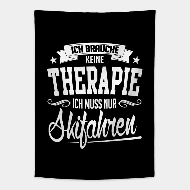 Ich muss nur skifahren (black) Tapestry by nektarinchen